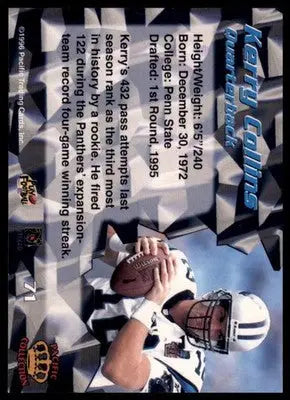 1996 Pacific Kerry Collins 71 Carolina Panthers