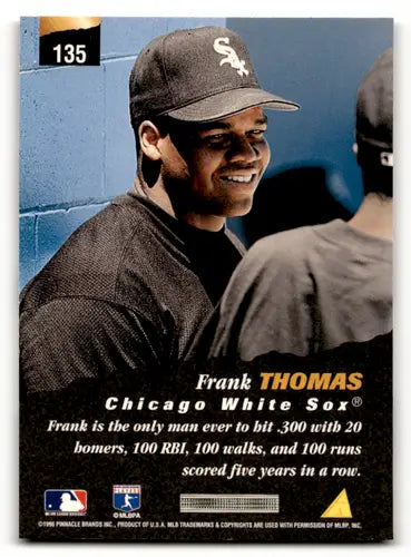 1996 Pinnacle #135 Frank Thomas EX/NM White Sox NAT ID:59282 - Baseball Card Single
