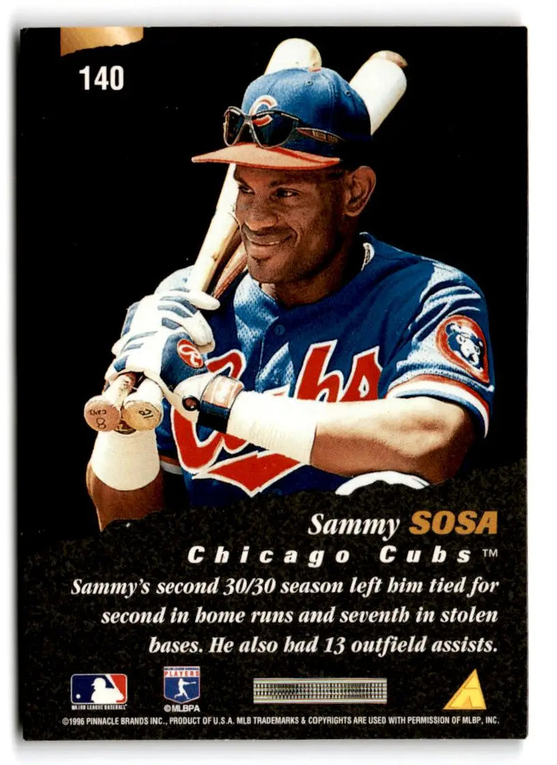 1996 Pinnacle #140 Sammy Sosa - Baseball Card Single
