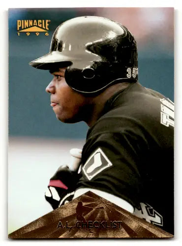 1996 Pinnacle Frank Thomas baseball card with original gloss, featuring Simply Sandoval detail