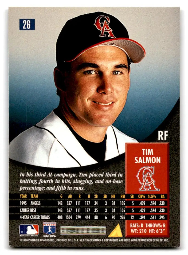 1996 Pinnacle #26 Tim Salmon - Baseball Card Single