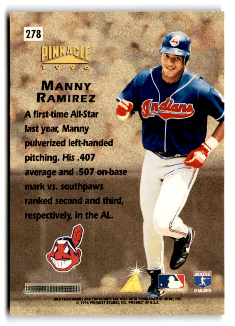 1996 Pinnacle #278 Manny Ramirez NM-MT Indians HH ID:81234 - Baseball Card Single