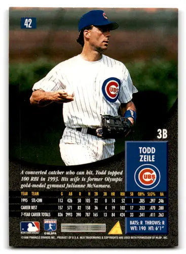 1996 Pinnacle #42 Todd Zeile NM-MT Cubs ID:70480 - Baseball Card Single