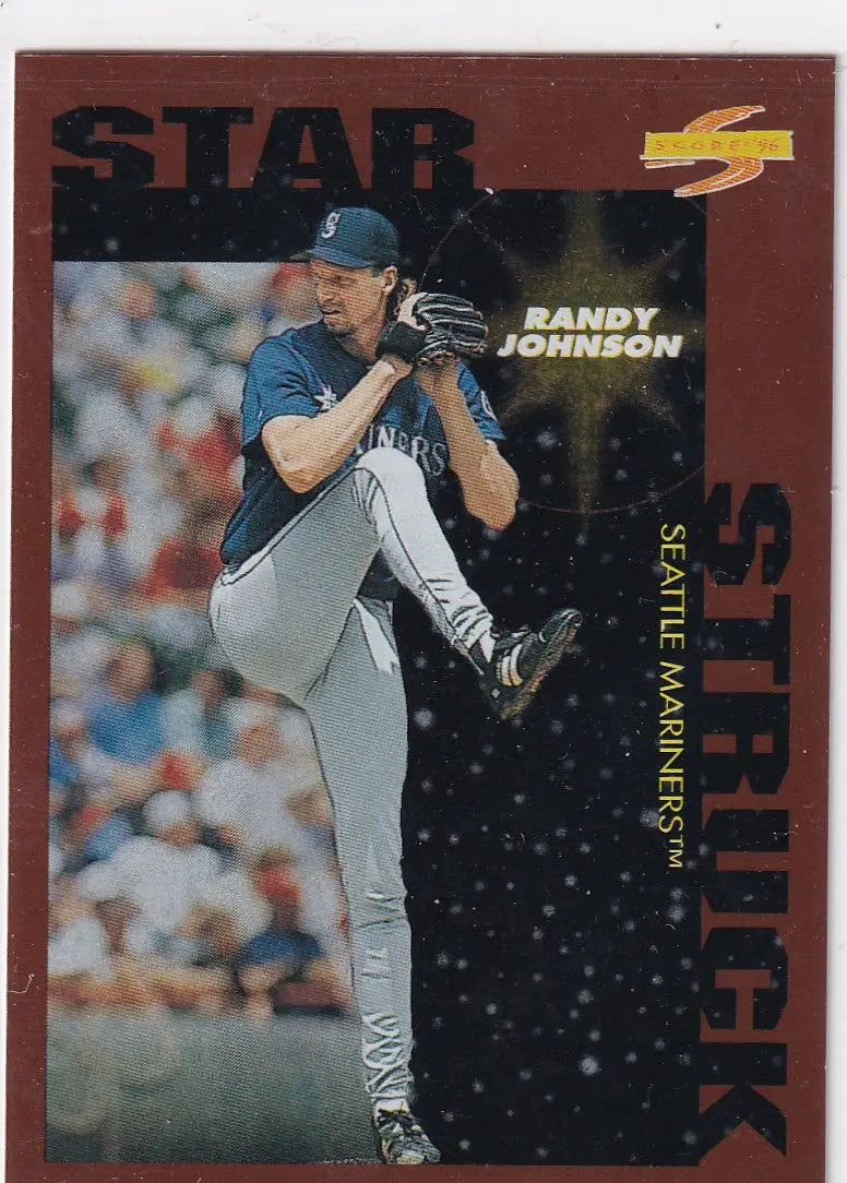 1996 PINNACLE #92 RANDY JOHNSON BRONZE STAR STRUCK- SEATTLE MARINERS
