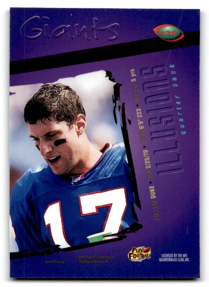 1996 Playoff Illusions #22 Dave Brown - Football Card Single