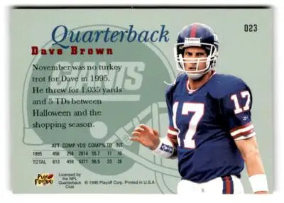 1996 Playoff Prime #023 Dave Brown - Football Card Single
