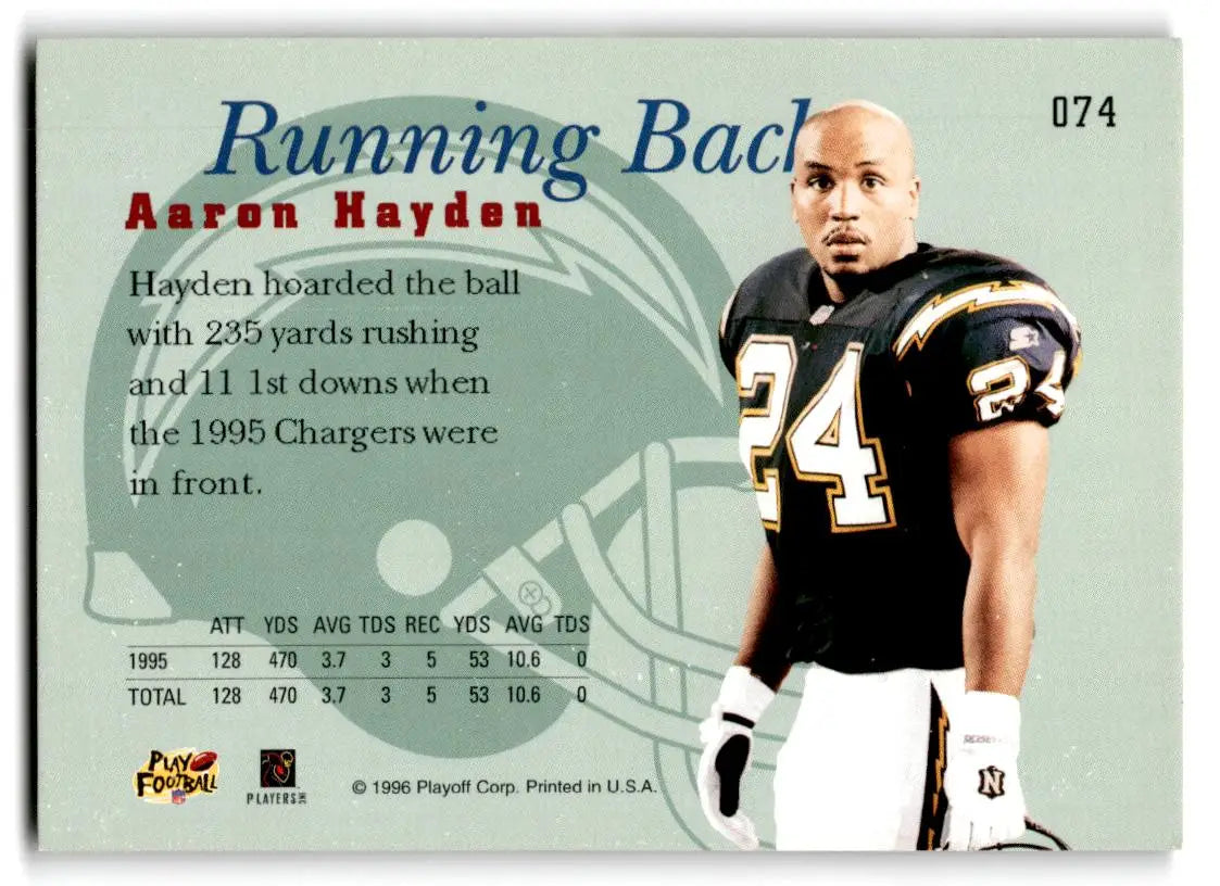 1996 Playoff Prime #074 Aaron Hayden - Football Card Single