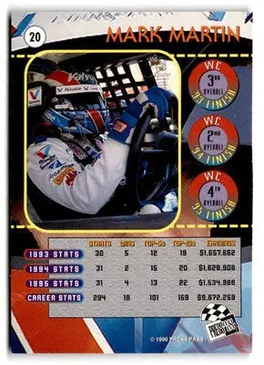 1996 Press Pass Mark Martin #20 Roush Racing - Racing Card Single
