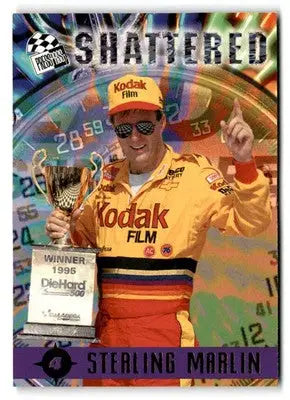 1996 Press Pass Shattered Sterling Marlin #95 Morgan-McClure Racing - Racing Card Single