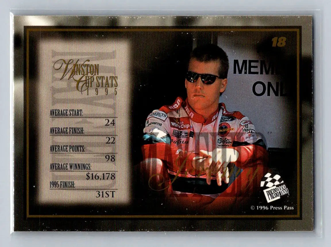 1996 Press Pass VIP #18 Jeremy Mayfield Cale Yarborough Motorsports - Racing Card Single