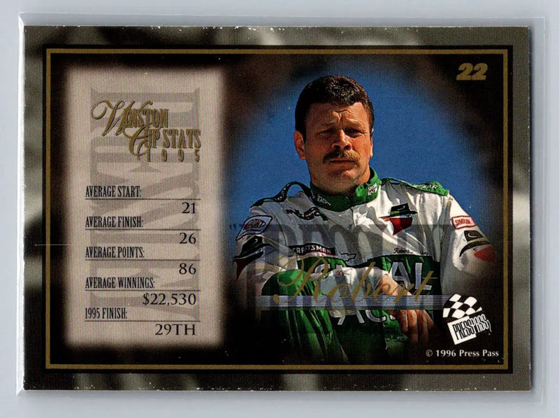 1996 Press Pass VIP #22 Robert Pressley Leo Jackson Motorsports - Racing Card Single