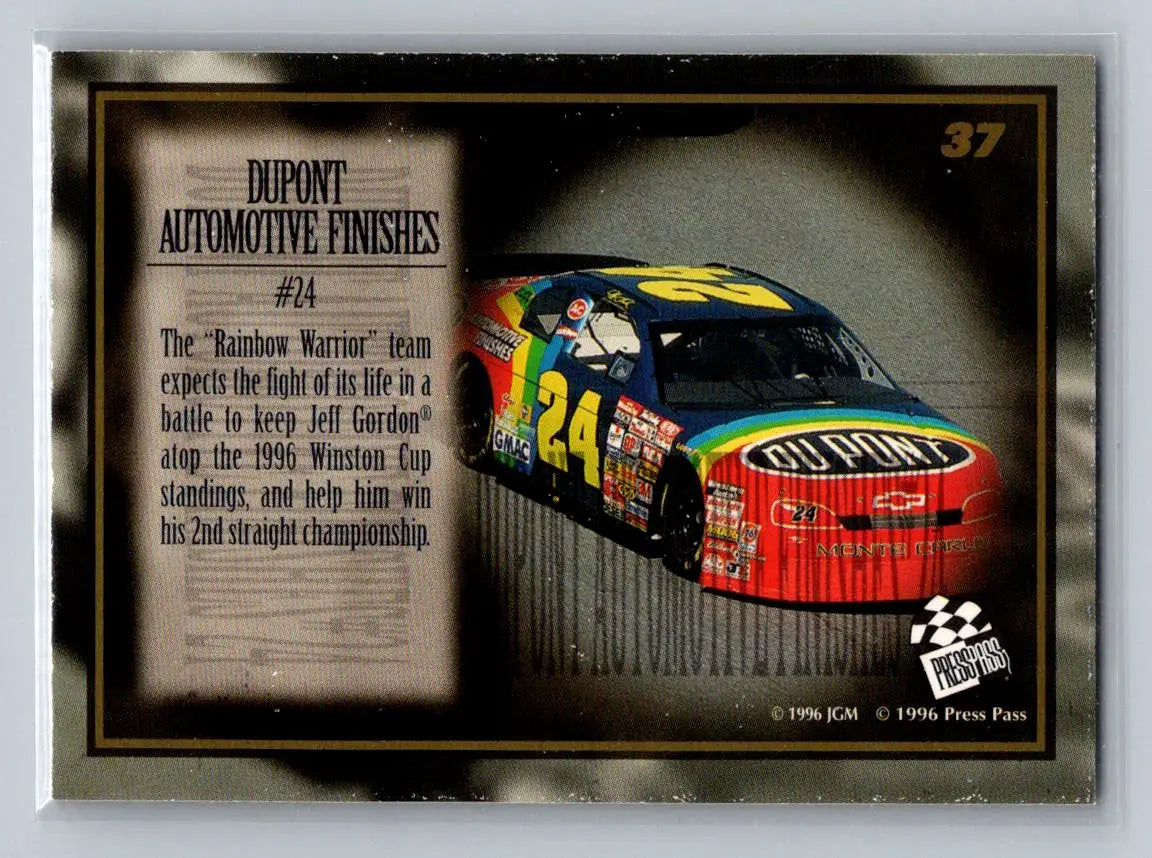1996 Press Pass VIP #37 #24 Dupont Automotive Finishes Hendrick Motorsports - Racing Card Single