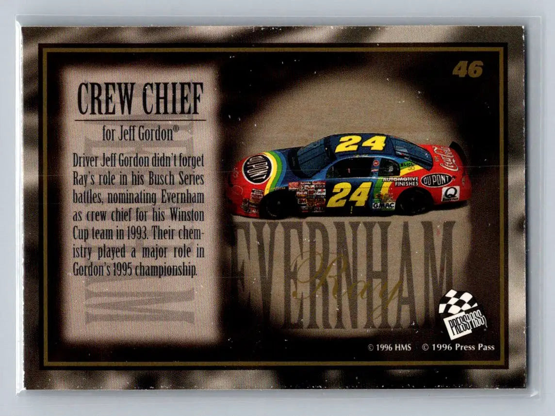 1996 Press Pass VIP #46 Ray Evernham Hendrick Motorsports - Racing Card Single
