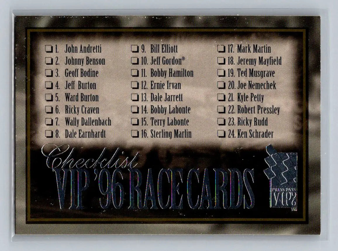 1996 Press Pass VIP #54 Checklist Green Bay Packers - Football Card Single