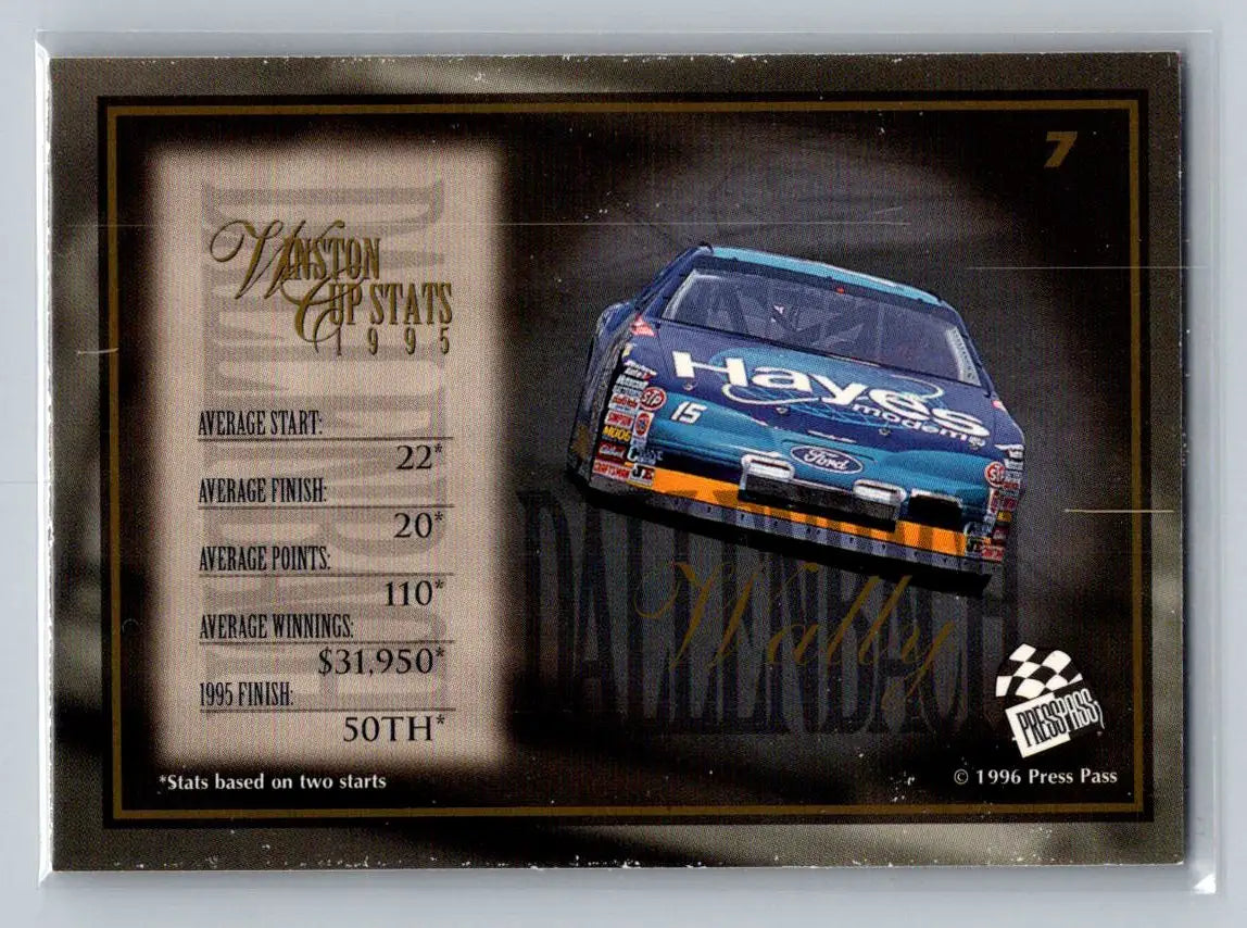 1996 Press Pass VIP #7 Wally Dallenbach Bud Moore Engineering - Racing Card Single