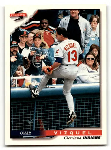 1996 Score #207 Omar Vizquel EX Excellent Indians ID:59448 - Baseball Card Single