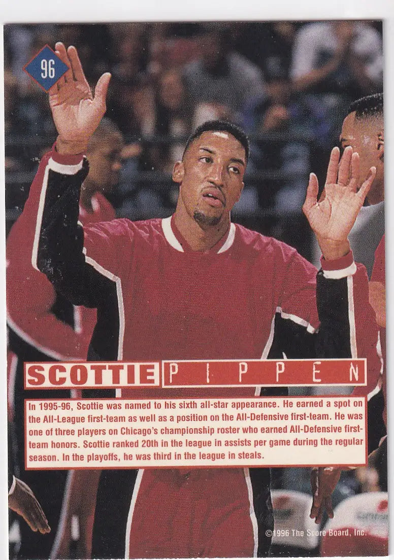 1996 SCORE #96 SCOTTIE PIPPEN- CHICAGO BULLS - Basketball Card Single