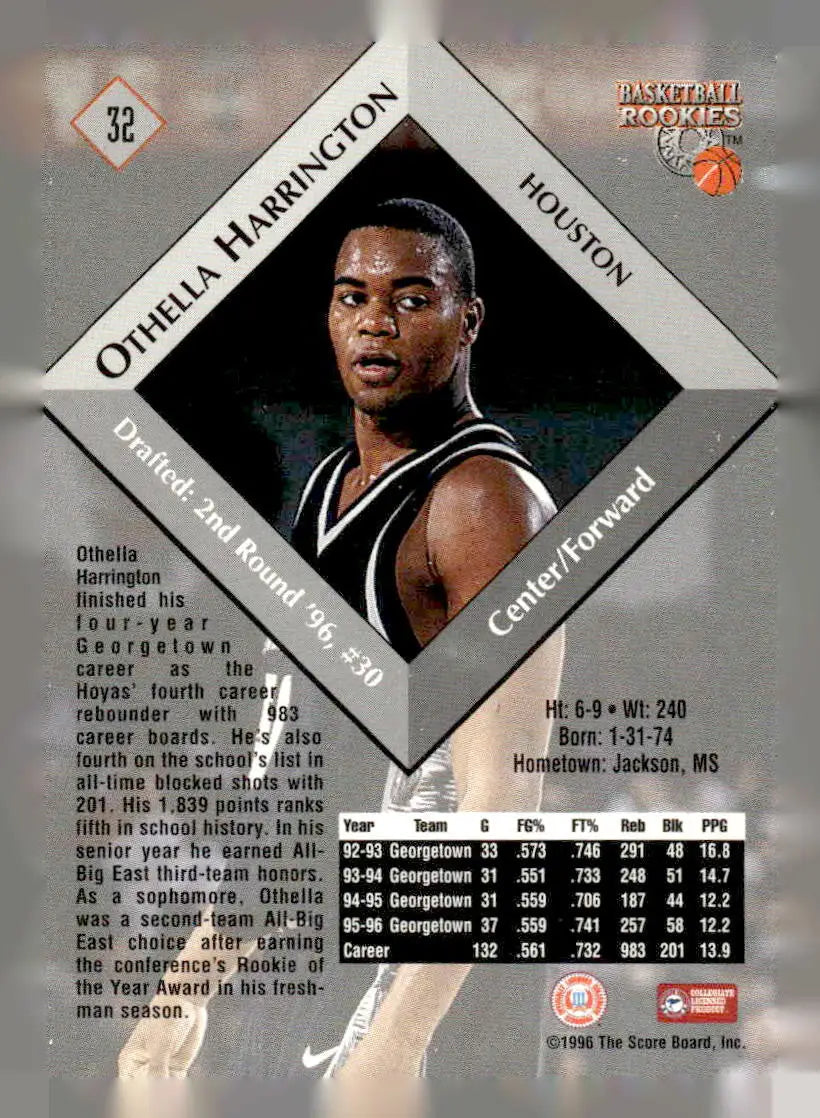 1996 Score Board Rookies #32 Othella Harrington - Basketball Card Single