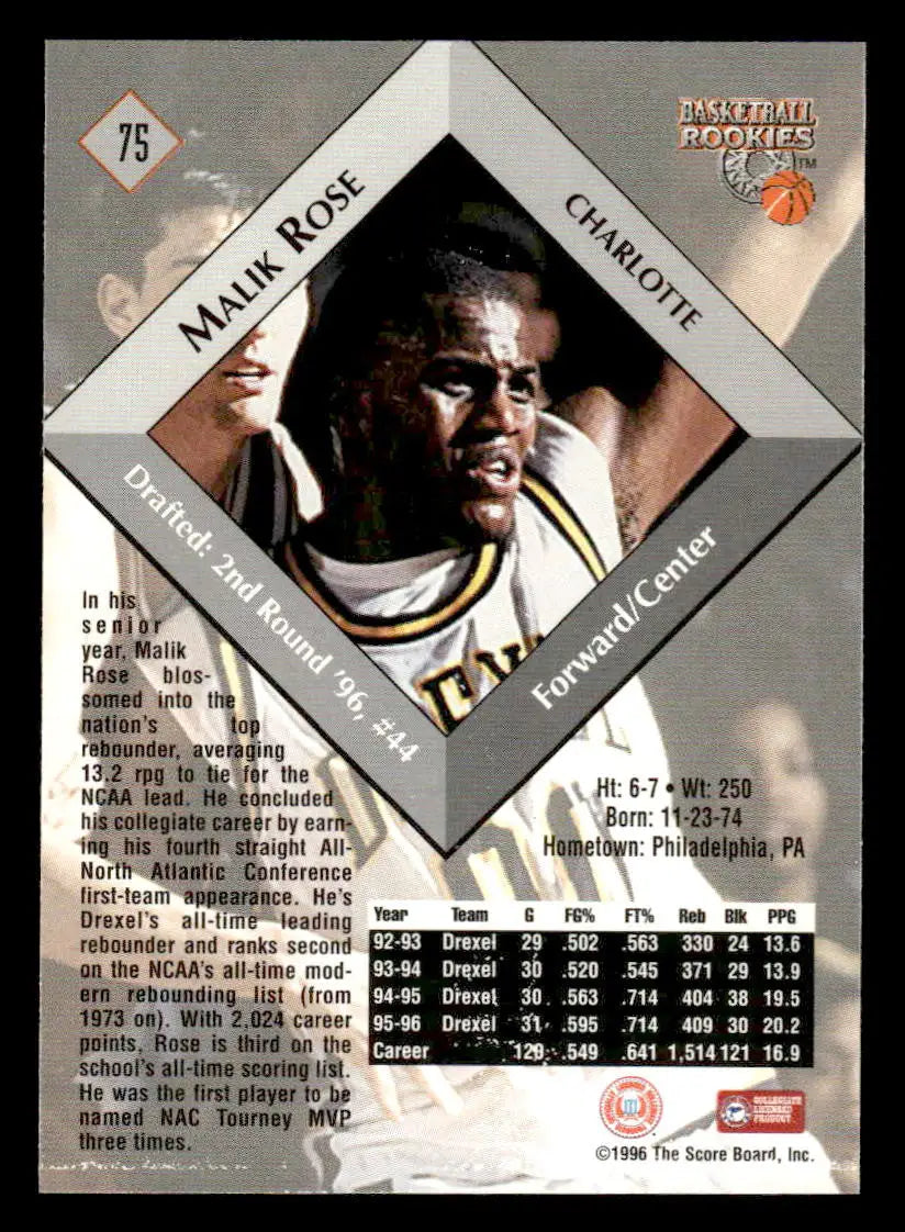 1996 Score Board Rookies #75 Malik Rose - Basketball Card Single