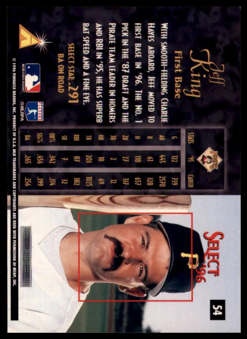 1996 Select Jeff King 54 Pittsburgh Pirates NM - Baseball Card Single