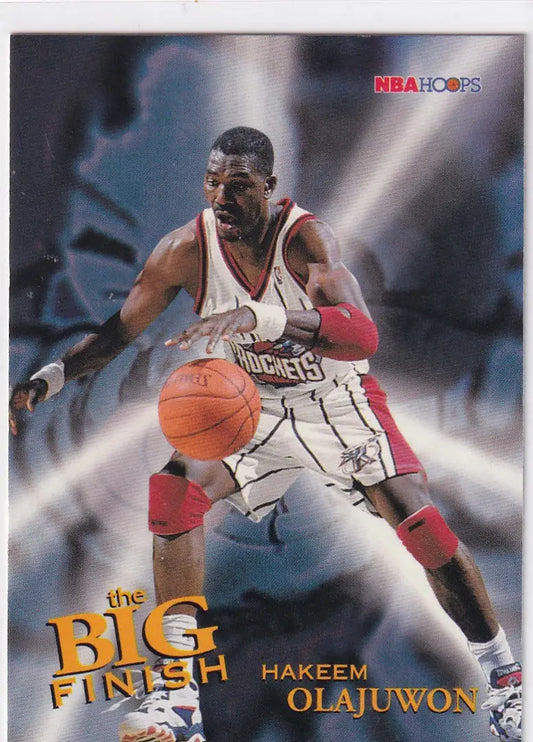 1996 SKYBOX #180 HAKEEM OLAJUWON THE BIG FINISH- HOUSTON ROCKETS - Basketball Card Single