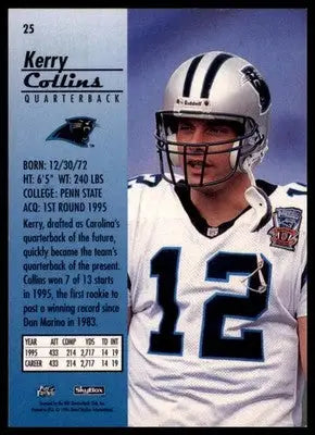 1996 SkyBox Premium Kerry Collins 25 Carolina Panthers