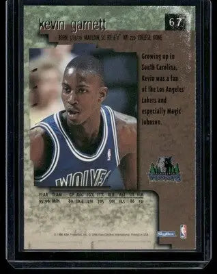 1996 SkyBox Premium Kevin Garnett #67 Basketball - Basketball Card Single