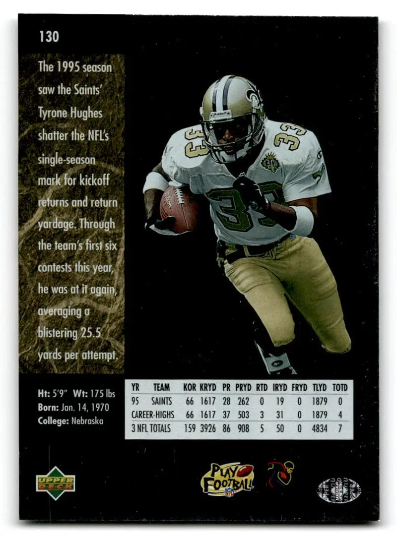 1996 SP #130 Tyrone Hughes - Football Card Single