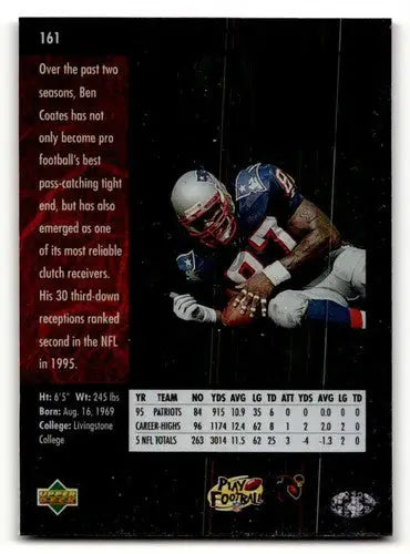 1996 SP #161 Ben Coates New England Patriots Football Cards EX/NM ID:62909 - Football Card Single