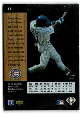 1996 SP #51 Sammy Sosa - Baseball Card Single