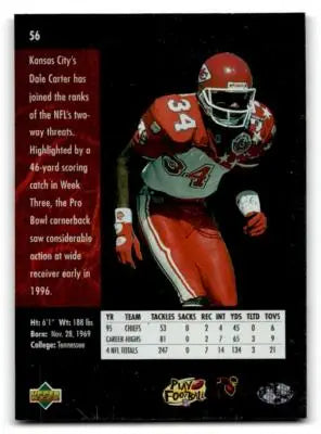 1996 SP #56 Dale Carter - Football Card Single