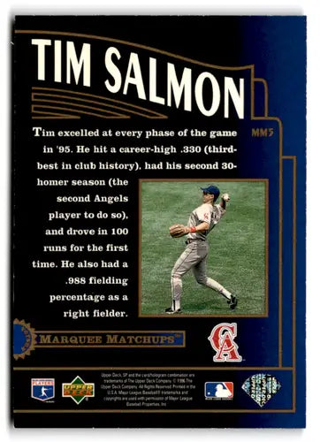 1996 SP Marquee Matchups Blue #MM5 Tim Salmon NM Near Mint Angels ID:82521 - Baseball Card Single