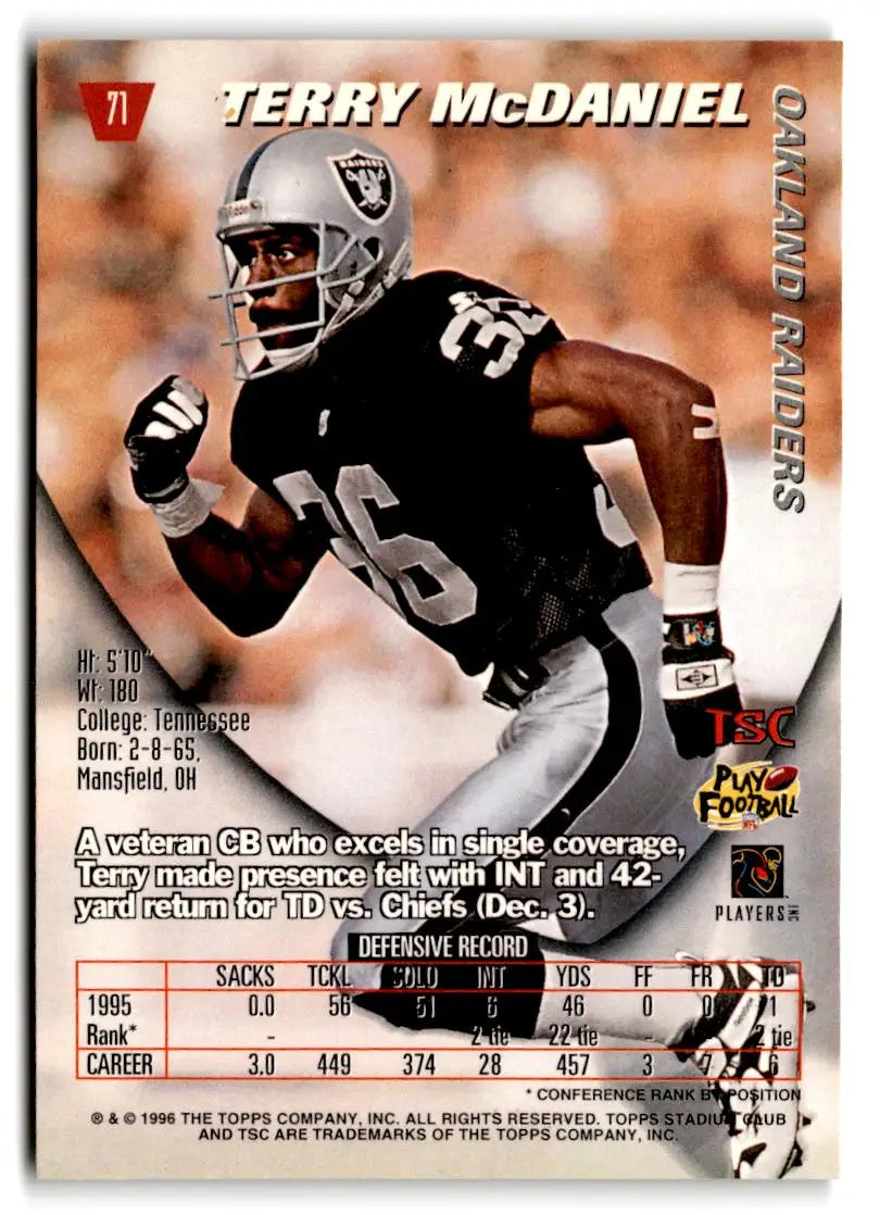 1996 Stadium Club #71 Terry McDaniel - Football Card Single
