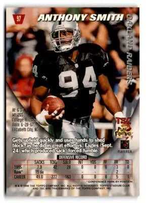 1996 Stadium Club #97 Anthony Smith - Football Card Single