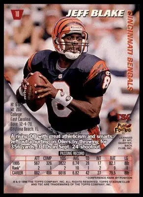 1996 Stadium Club Jeff Blake 10 Cincinnati Bengals