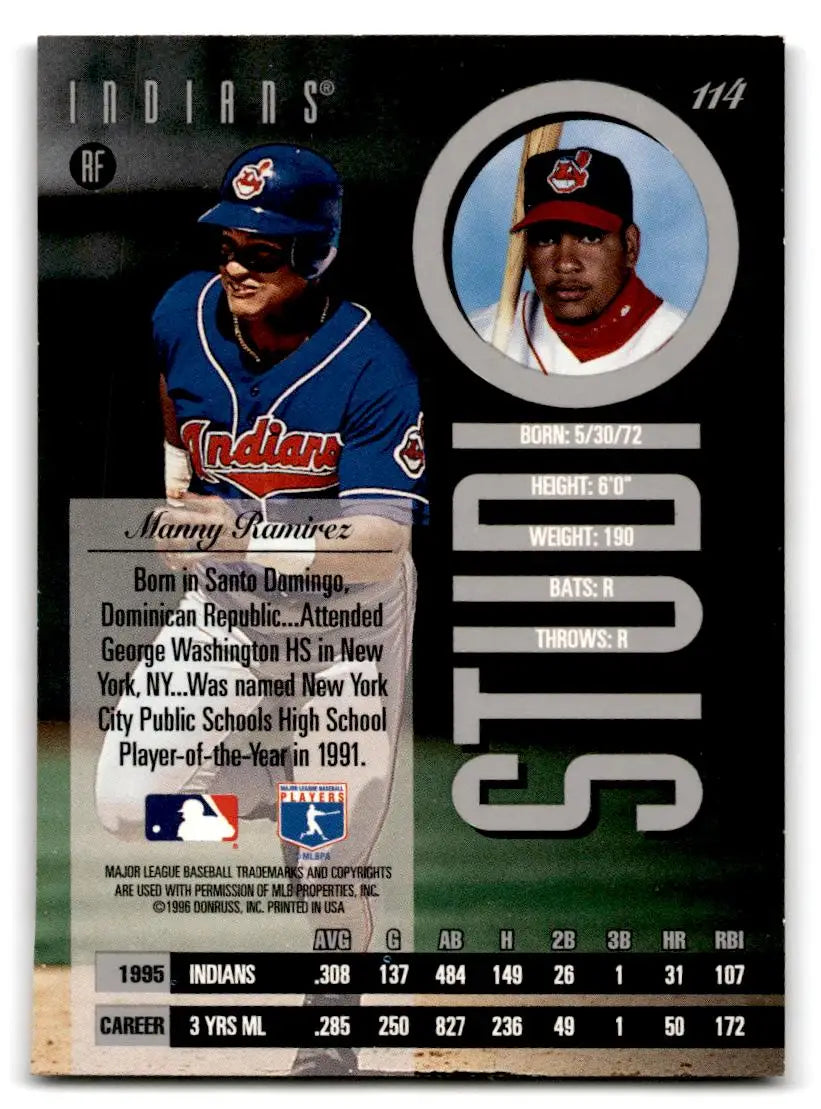 1996 Studio #114 Manny Ramirez - Baseball Card Single