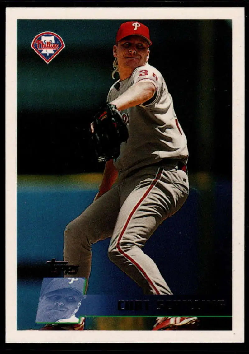 1996 Topps #128 Curt Schilling NM-MT Philadelphia Phillies Baseball Card - Baseball Card Single