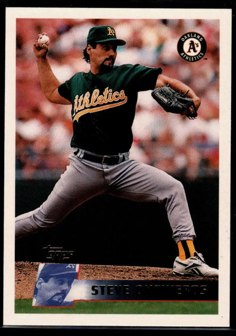 1996 Topps #176 Steve Ontiveros NM-MT Oakland Athletics Baseball Card - Baseball Card Single