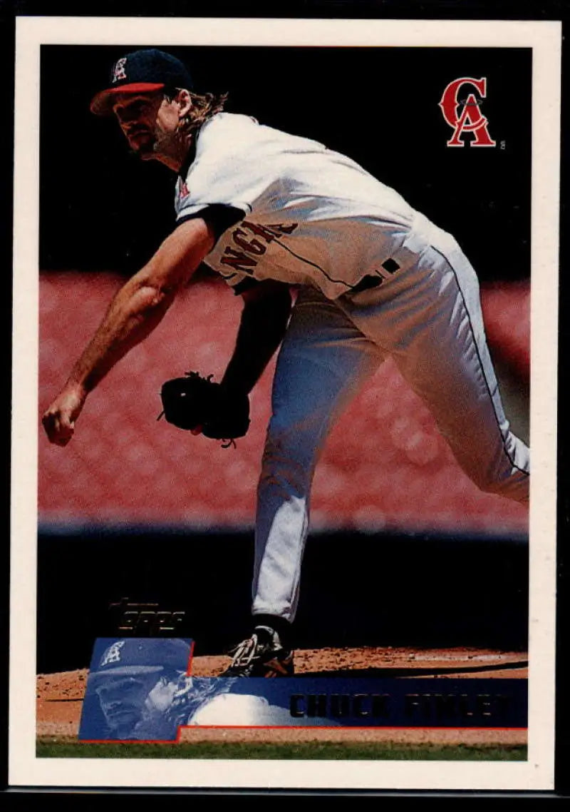 1996 Topps #192 Chuck Finley NM-MT California Angels Baseball Card - Baseball Card Single