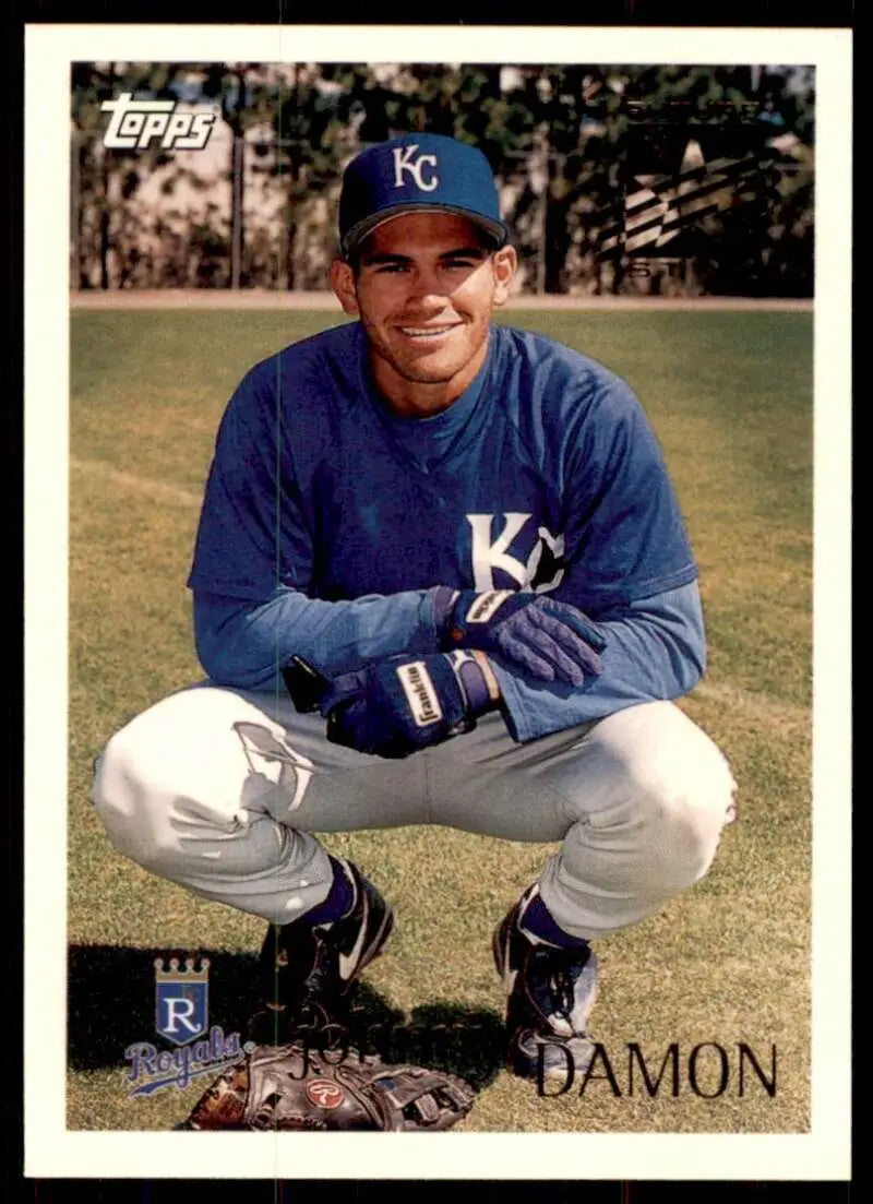 1996 Topps #215 Johnny Damon NM-MT Kansas City Royals Baseball Card - Baseball Card Single