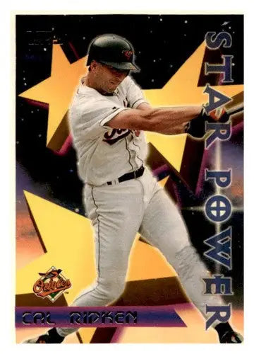 Original gloss Cal Ripken baseball card from 1996 Topps Orioles baseball collection