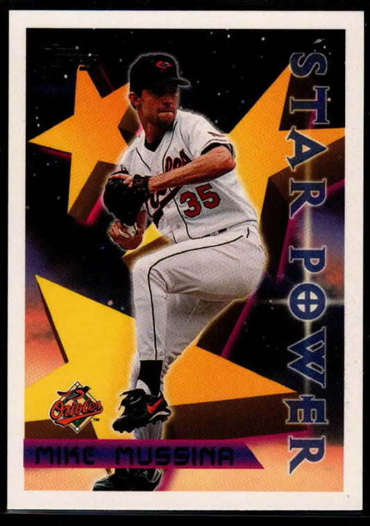 1996 Topps #228 Mike Mussina NM-MT Baltimore Orioles Baseball Card - Baseball Card Single
