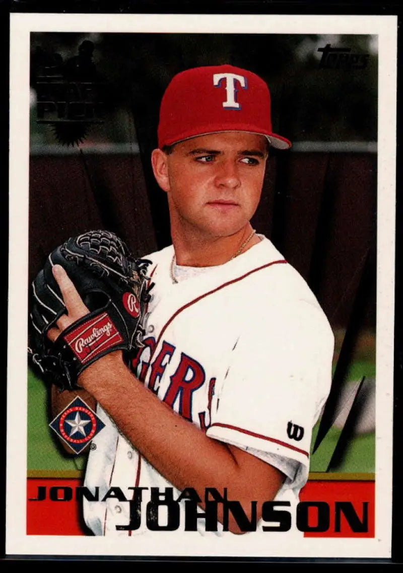 1996 Topps #242 Jonathan Johnson NM-MT RC Rookie Texas Rangers Baseball Card - Baseball Card Single