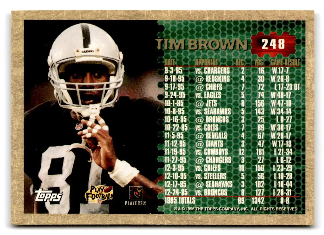 1996 Topps #248 Tim Brown - Football Card Single
