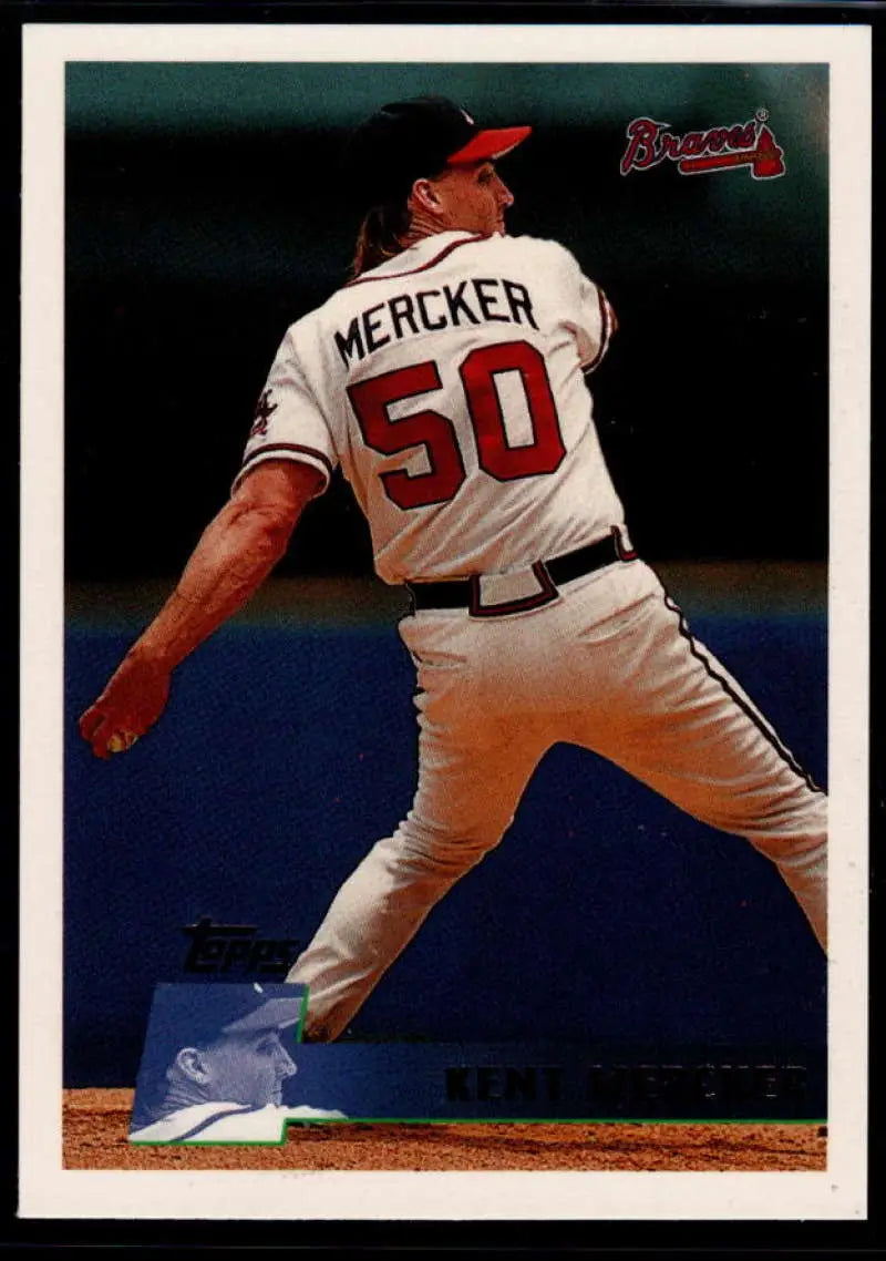 1996 Topps #266 Kent Mercker NM-MT Atlanta Braves Baseball Card - Baseball Card Single