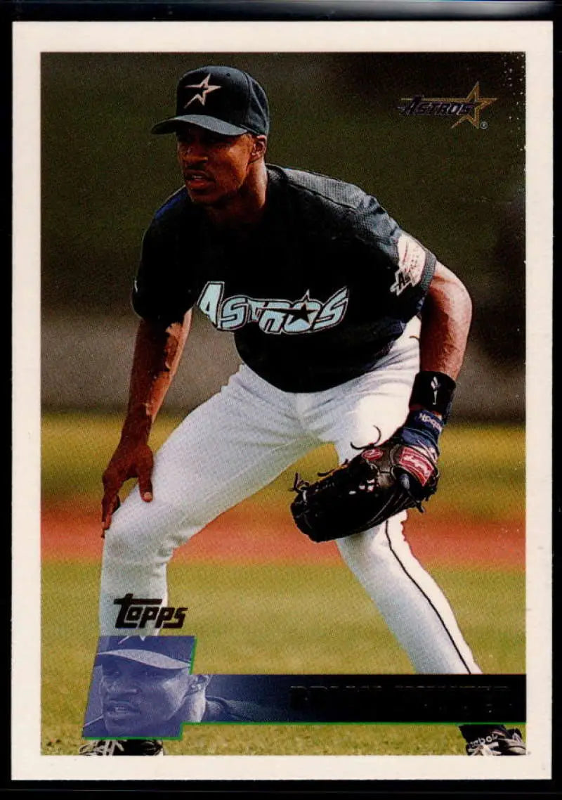 1996 Topps #268 Brian Hunter NM-MT Houston Astros Baseball Card - Baseball Card Single