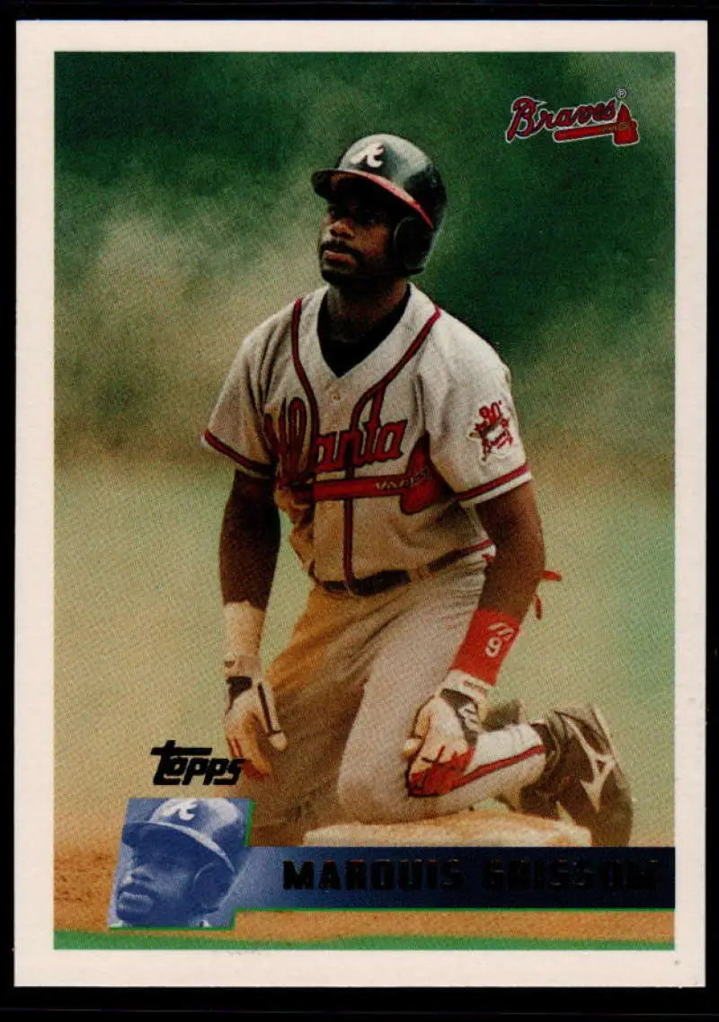 1996 Topps #297 Marquis Grissom NM-MT Atlanta Braves Baseball Card - Baseball Card Single