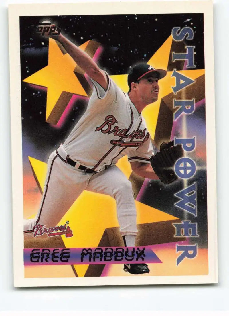 1996 Topps #3 Greg Maddux NM-MT Atlanta Braves Baseball Card - Baseball Card Single