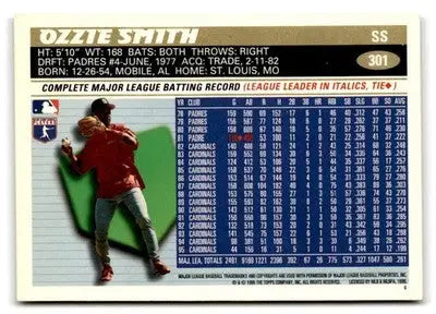 1996 Topps #301 Ozzie Smith - Baseball Card Single