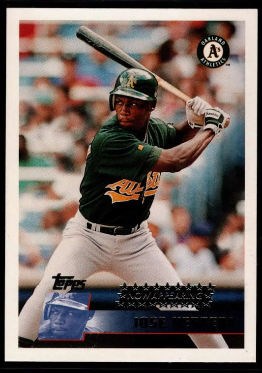 1996 Topps #338 Jose Herrera NM-MT Oakland Athletics Baseball Card - Baseball Card Single